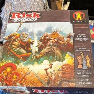 Avalon Risk Godstorm Board Game - Red & Brown Illustrated Box